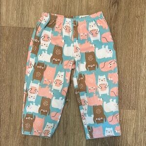 Carter's Blue and Pink Cat Print Pajama Bottoms